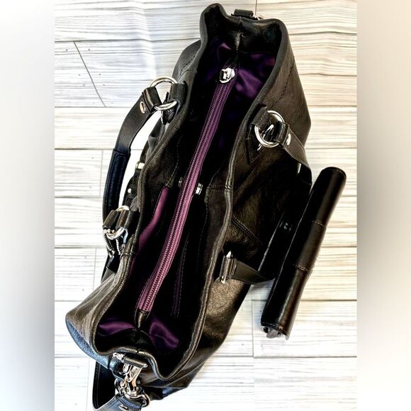 032-Coach:F15513 Ashley Black Pebbled Leather Satchel Carryall & Wallet Set - Picture 7 of 15